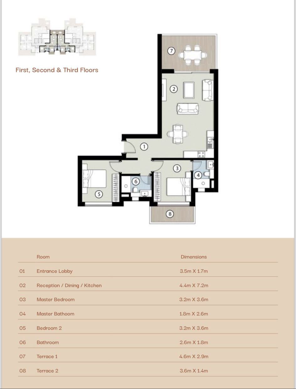 Floor plan for apartment at Silversands