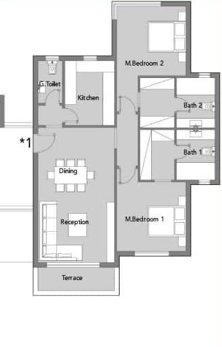Floor plan for apartment at Badya