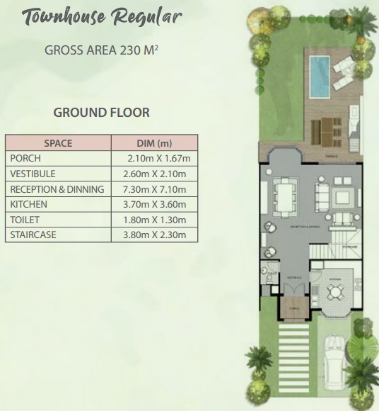 Floor plan for townhouse at Mountain View ICity New Cairo