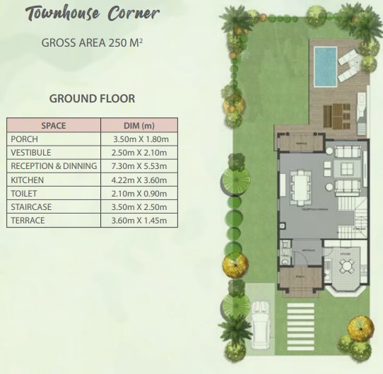 Floor plan for townhouse at Mountain View ICity New Cairo