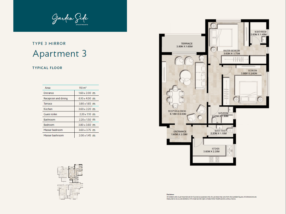 Floor plan for apartment at Garden Lakes