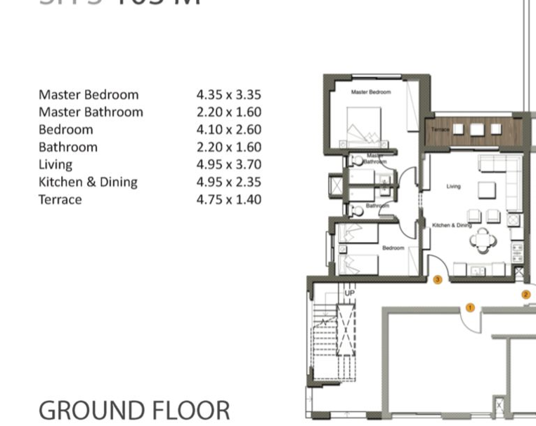 Floor plan for chalet at Gaia
