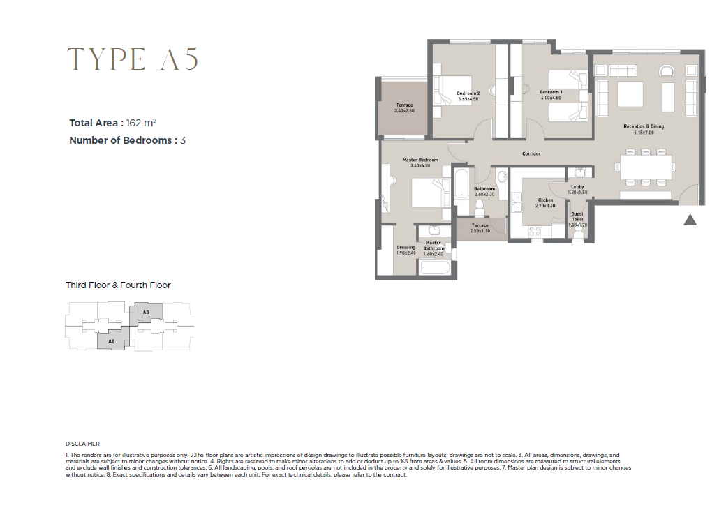 Floor plan for apartment at Al Maqsad