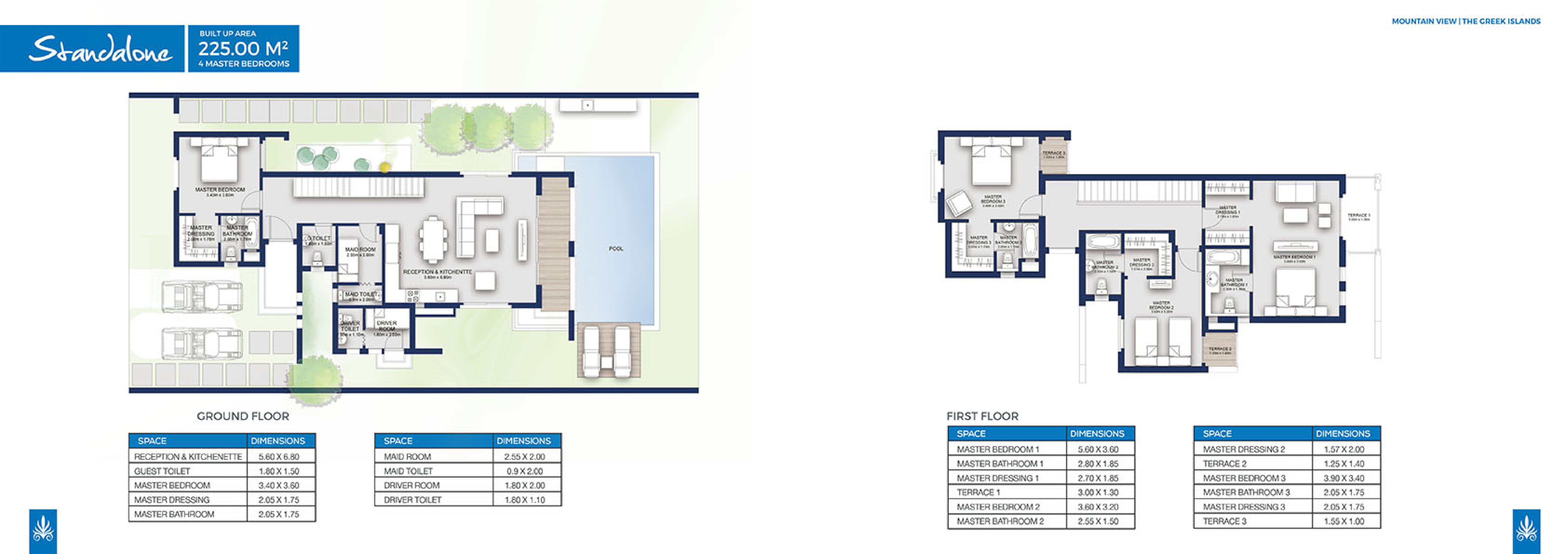 Floor plan for villa at Mountain View Ras El Hekma