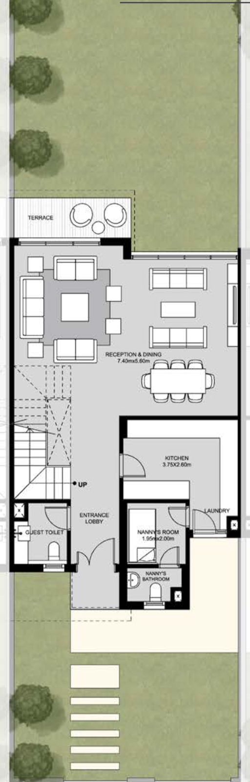 Floor plan for townhouse at The Estates Residence