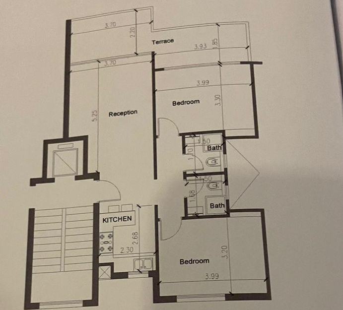Floor plan for chalet at Cali Coast Ras El Hekma