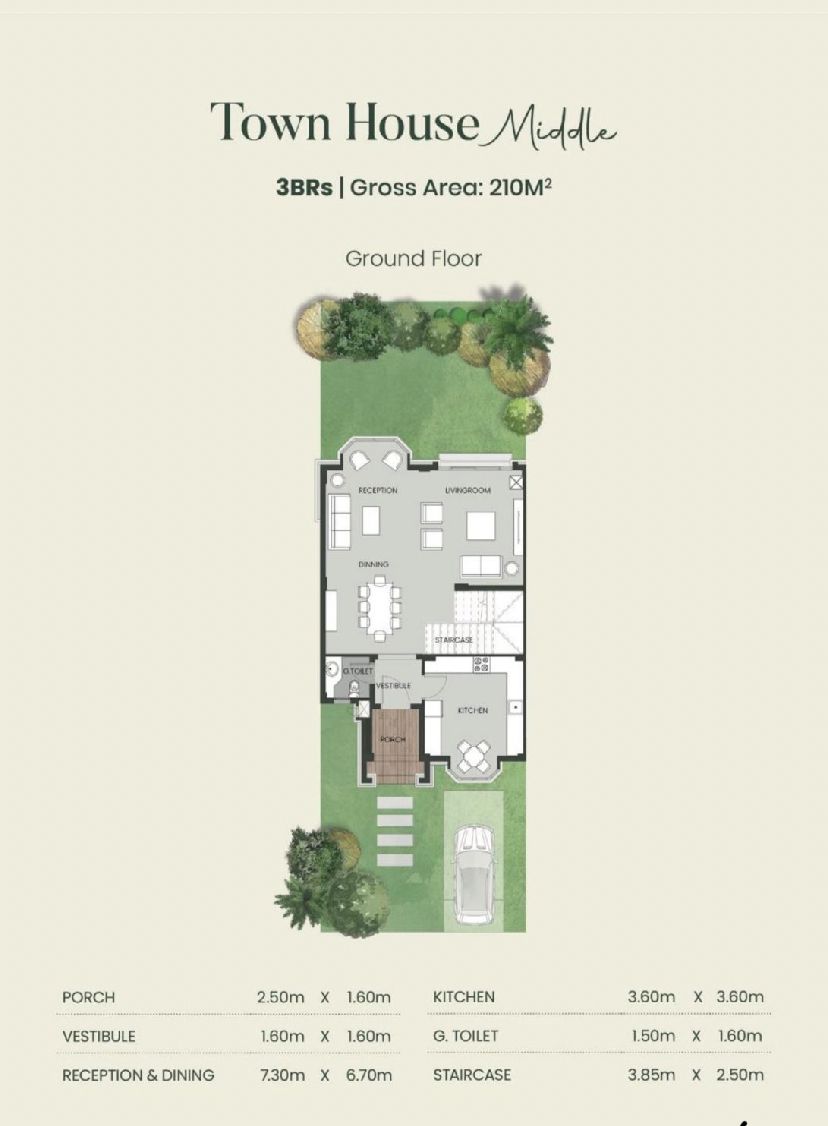 Floor plan for townhouse at Aliva Mountain View Mostakbal City
