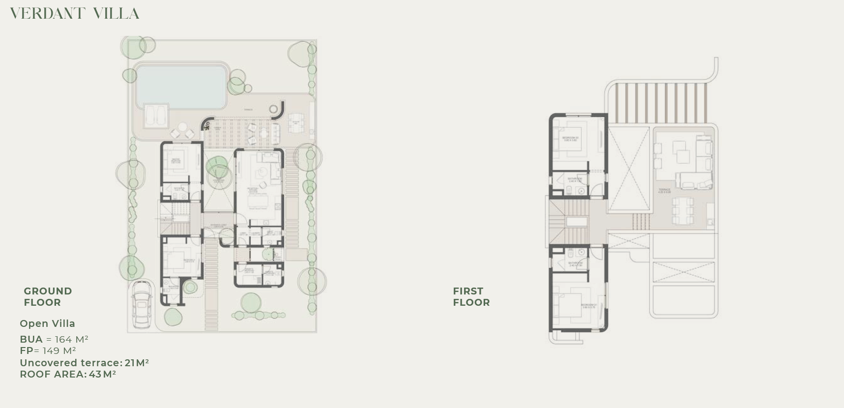Floor plan for villa at Aden