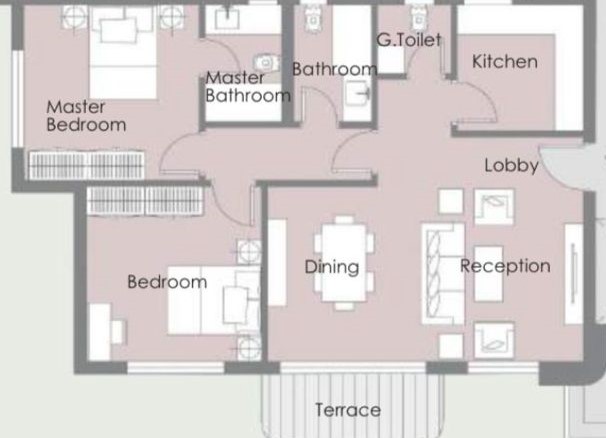 Floor plan for apartment at Palm Hills New Cairo