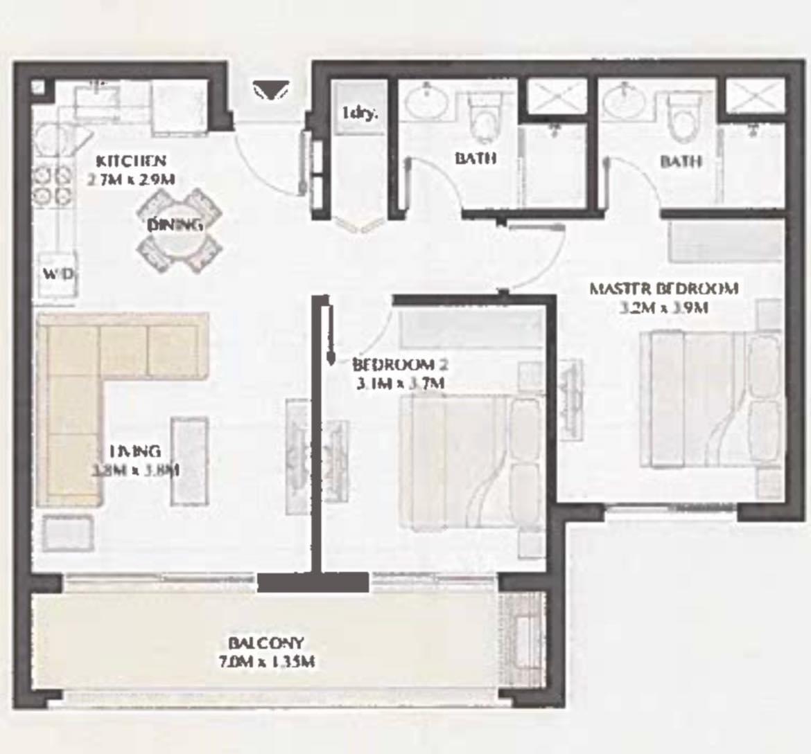Floor plan for chalet at Marassi