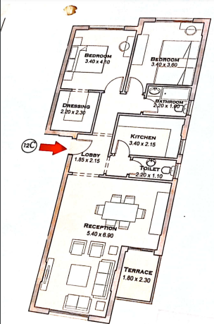 Floor plan for apartment at Taj City