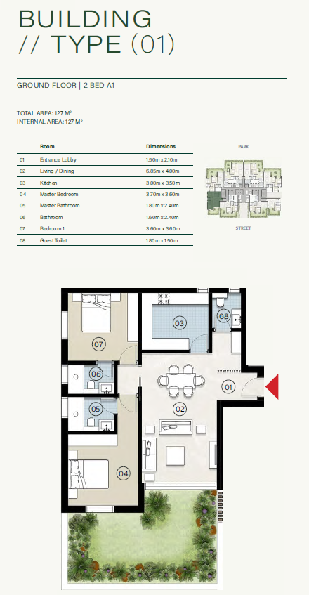 Floor plan for apartment at ZED East