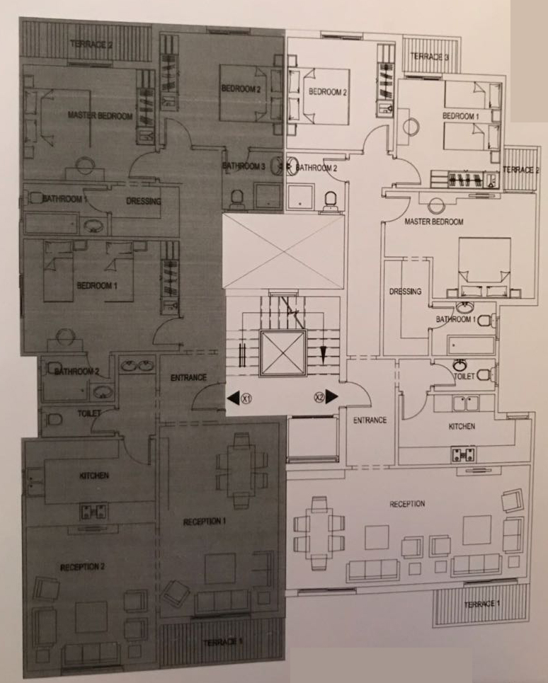 Floor plan for apartment at Sarai
