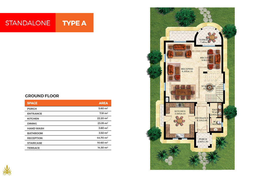 Floor plan for villa at Mountain View Sokhna