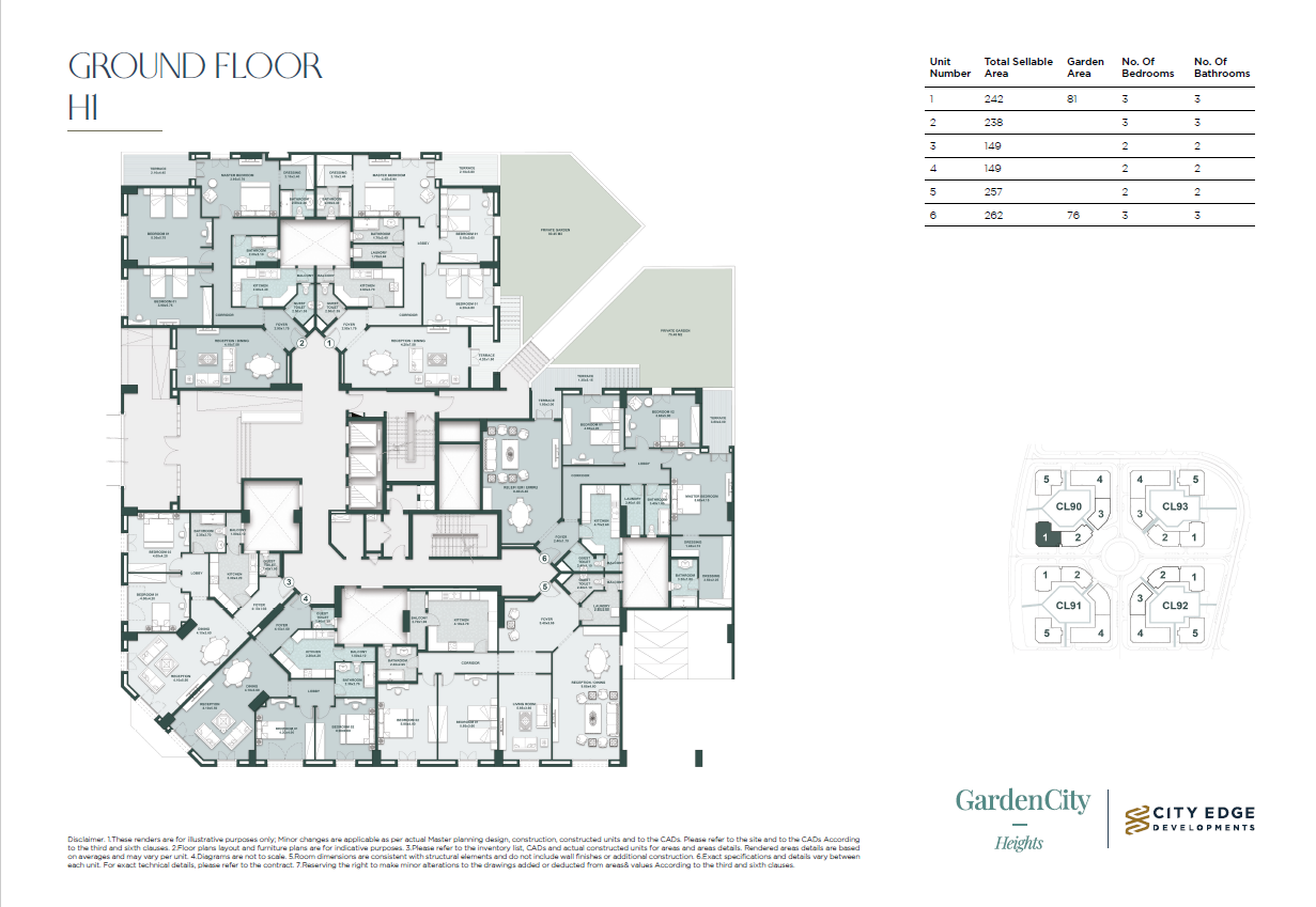 Floor plan for apartment at New Garden City