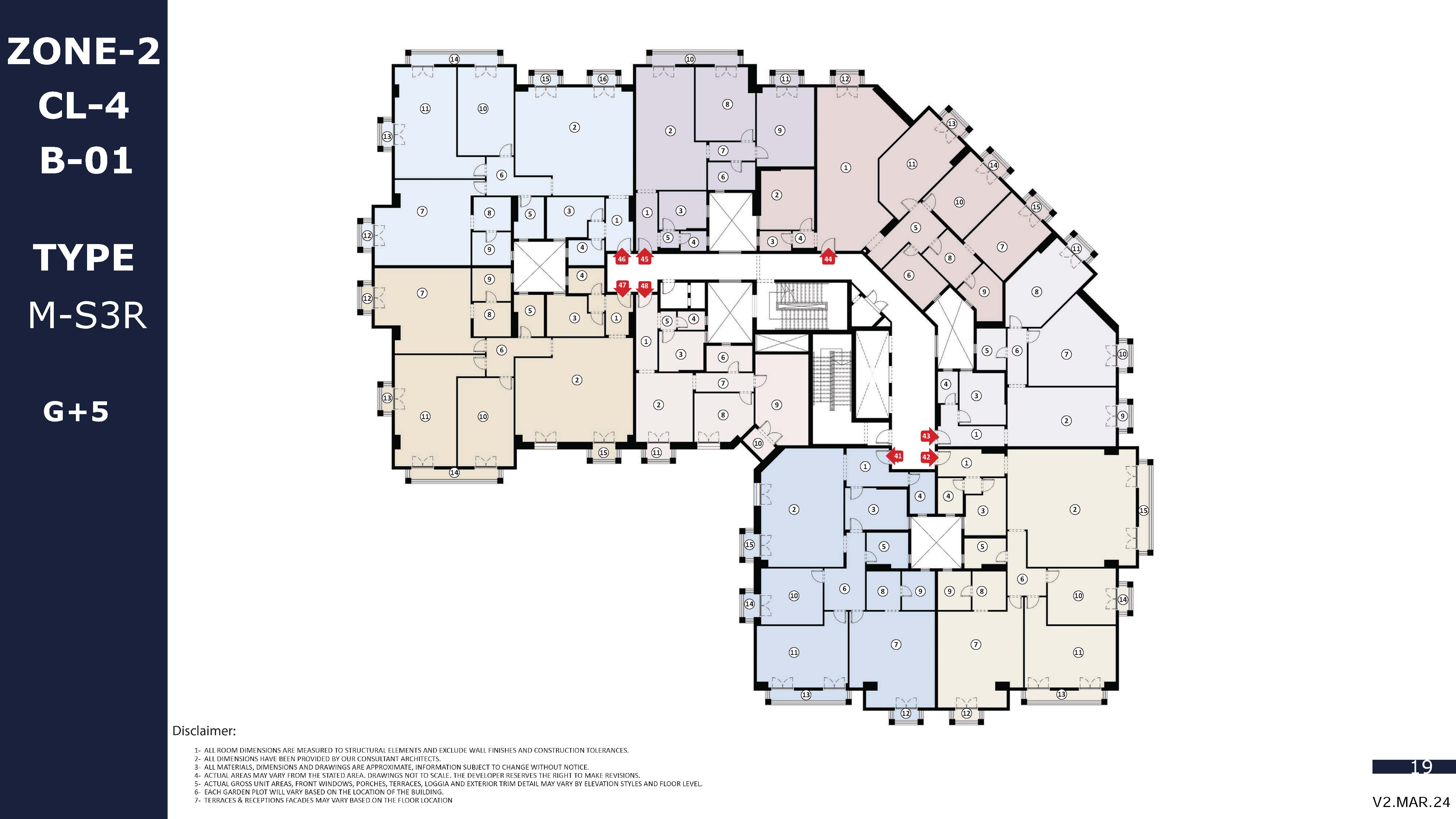 Floor plan for apartment at Mayadin R5