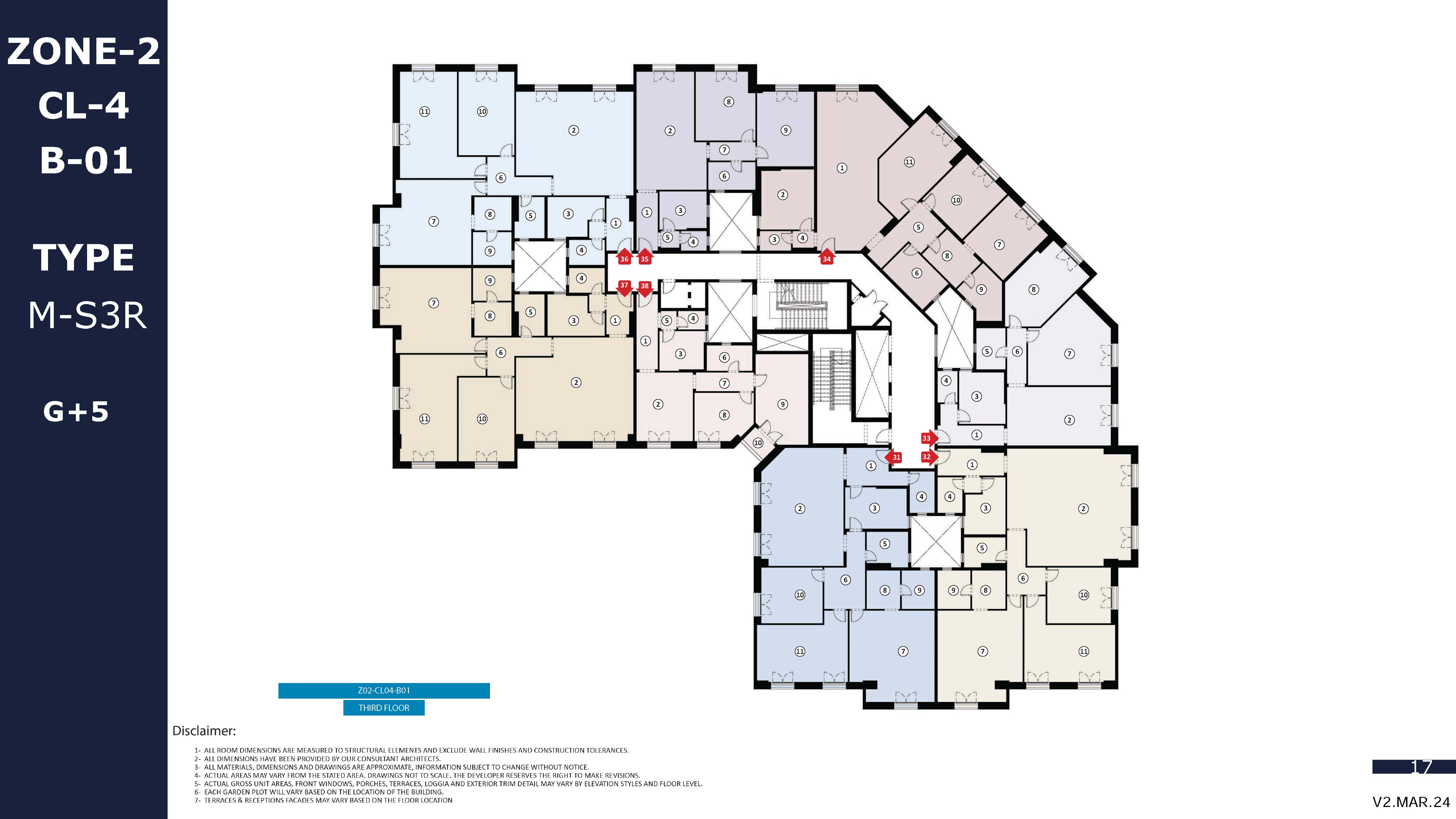 Floor plan for apartment at Mayadin R5