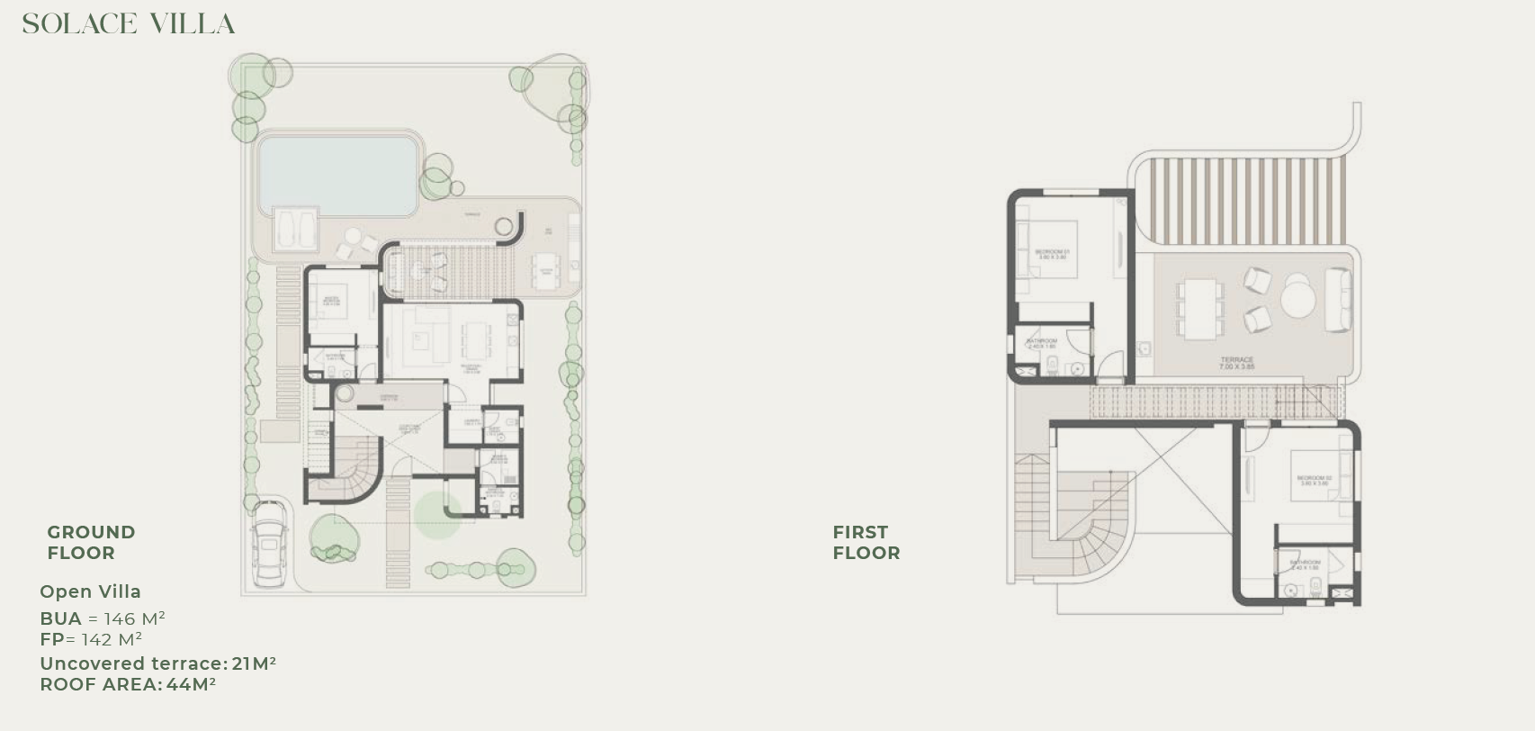 Floor plan for villa at Aden
