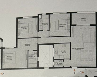 Floor plan for apartment at O West Orascom