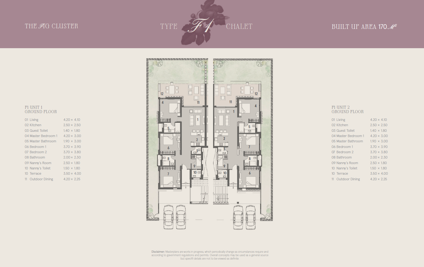 Floor plan for chalet at Marsa Baghush