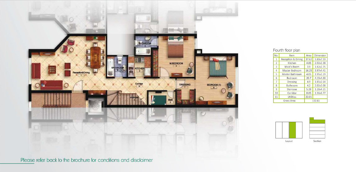 Floor plan for penthouse at Mountain View Hyde Park