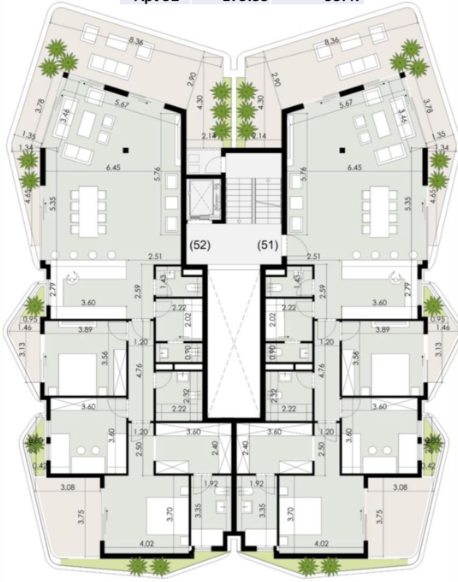 Floor plan for penthouse at Badya
