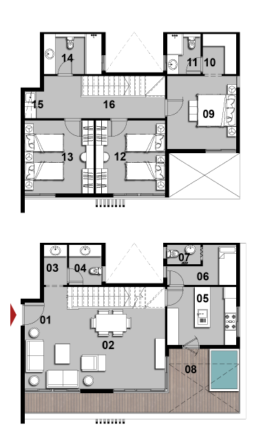 Floor plan for duplex at Il Bosco City