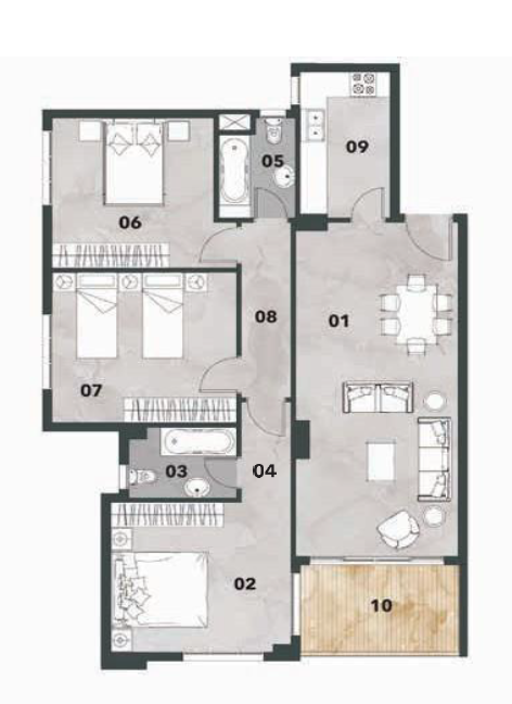 Floor plan for apartment at Vinci