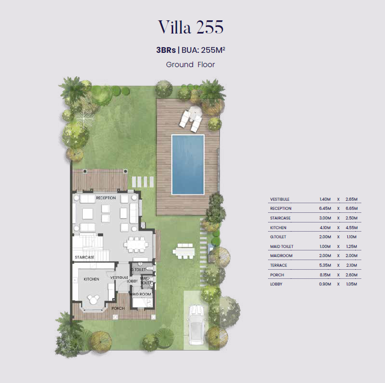 Floor plan for villa at Aliva Mountain View Mostakbal City