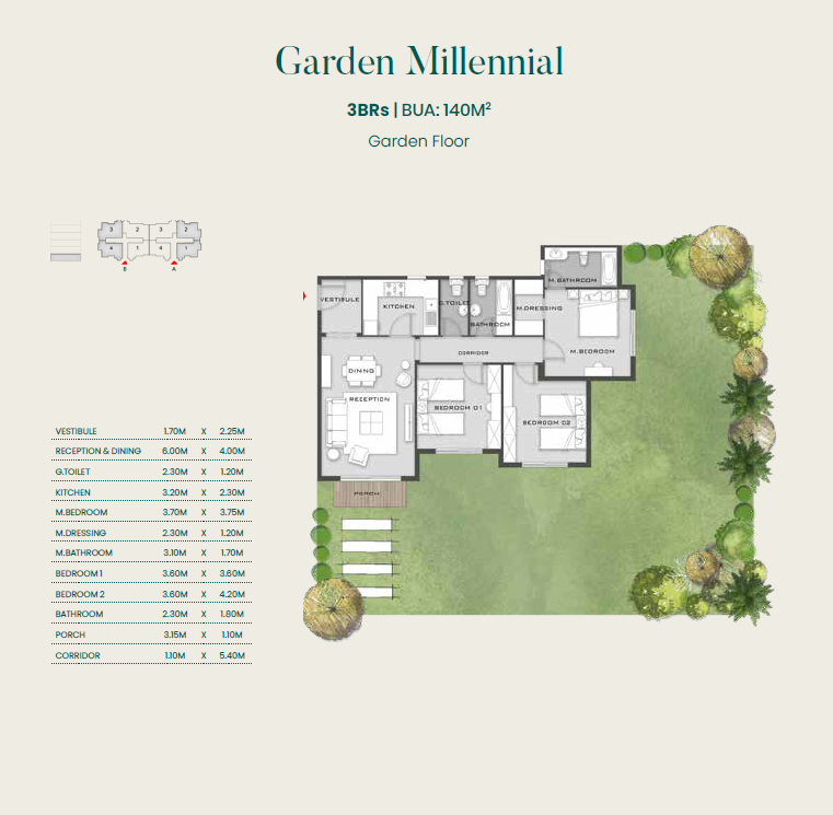 Floor plan for apartment at Aliva Mountain View Mostakbal City