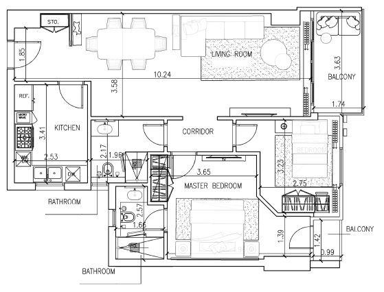 Floor plan for apartment at Marriott Residences Heliopolis