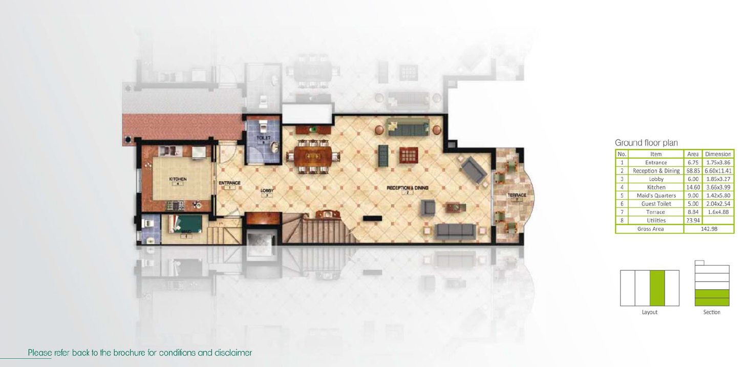 Floor plan for duplex at Mountain View Hyde Park