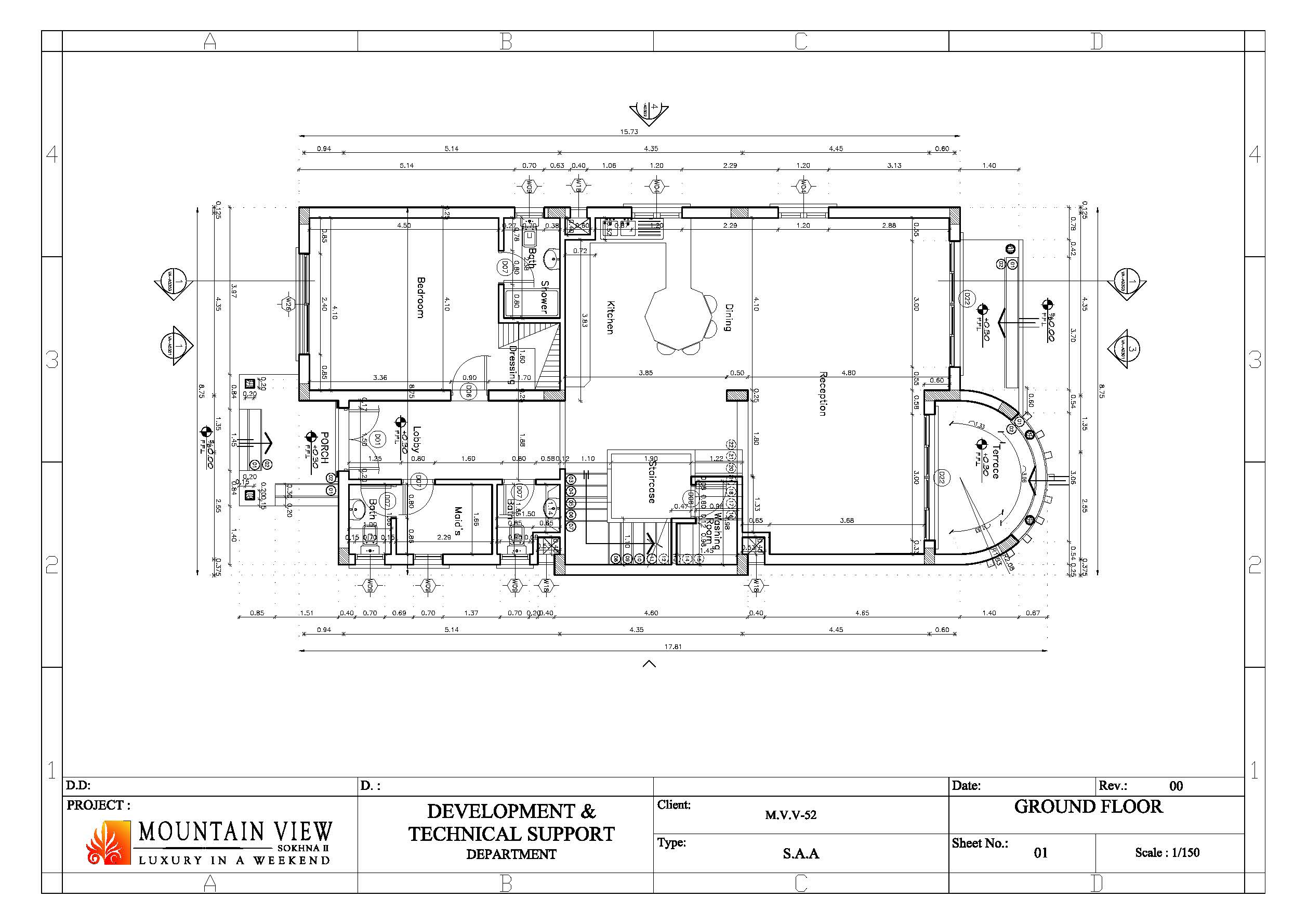 Floor plan for villa at Mountain View Sokhna