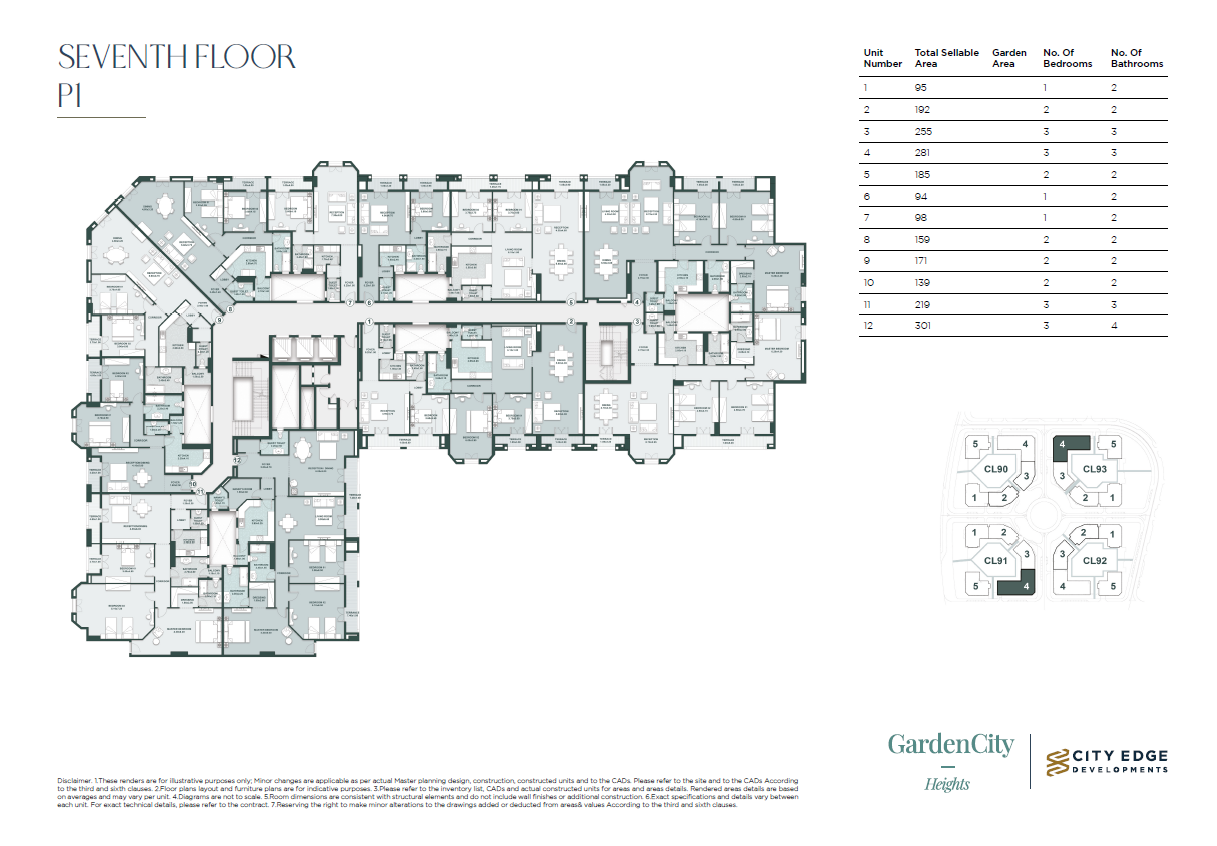 Floor plan for apartment at New Garden City