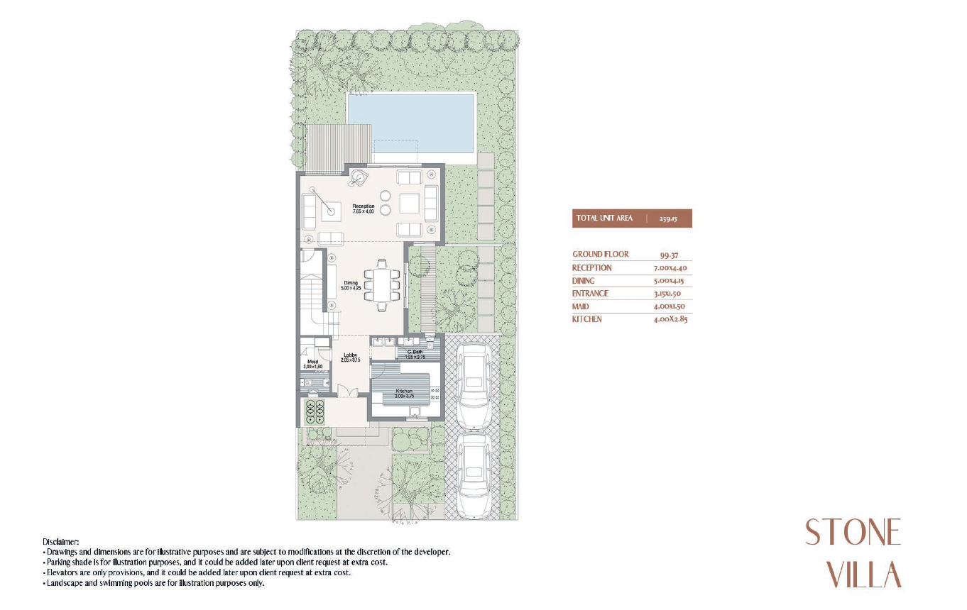 Floor plan for villa at The Willows