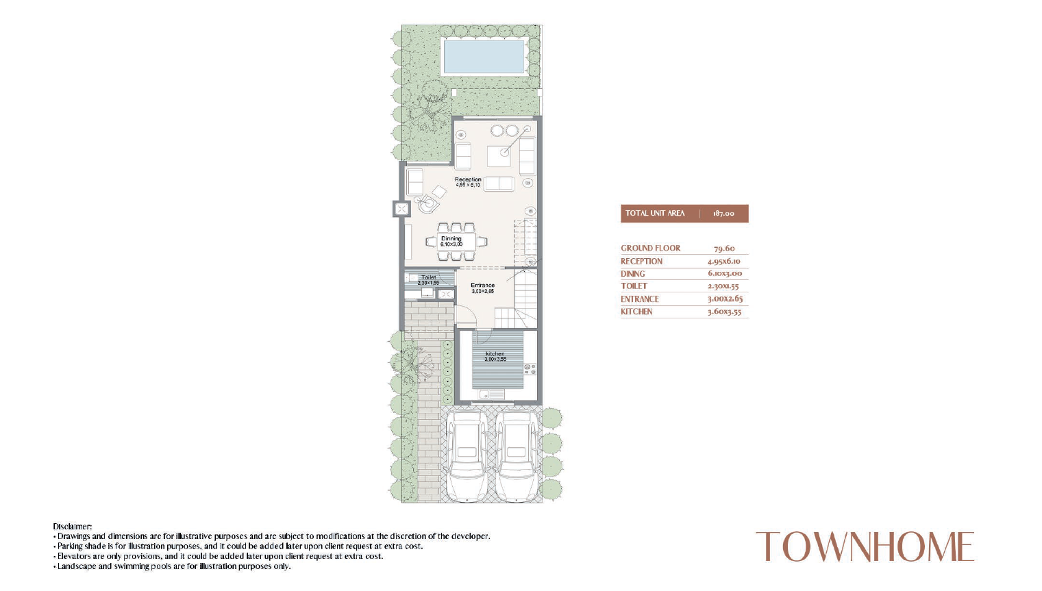 Floor plan for townhouse at The Willows