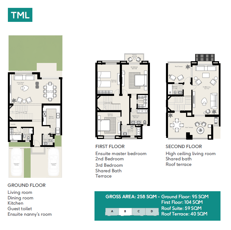 Floor plan for townhouse at DISTRICT 5