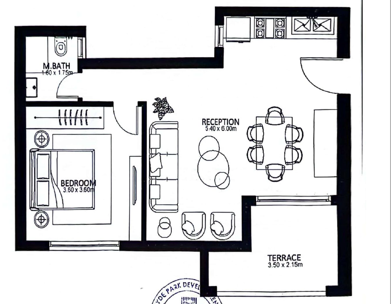 Floor plan for studio at Garden Lakes