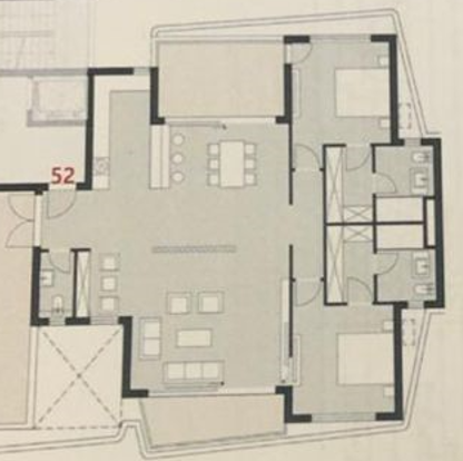 Floor plan for penthouse at Badya
