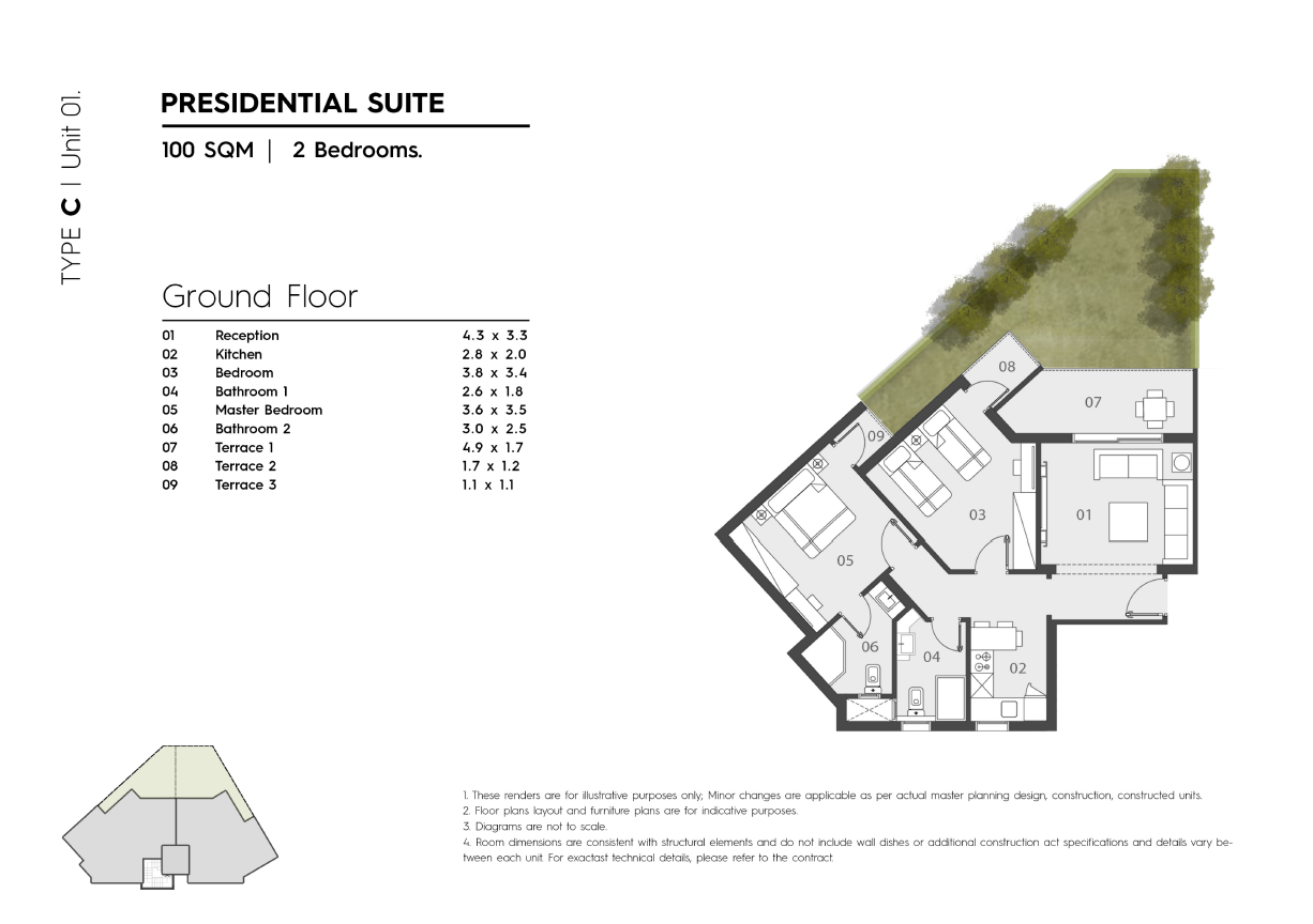 Floor plan for chalet at The Groove