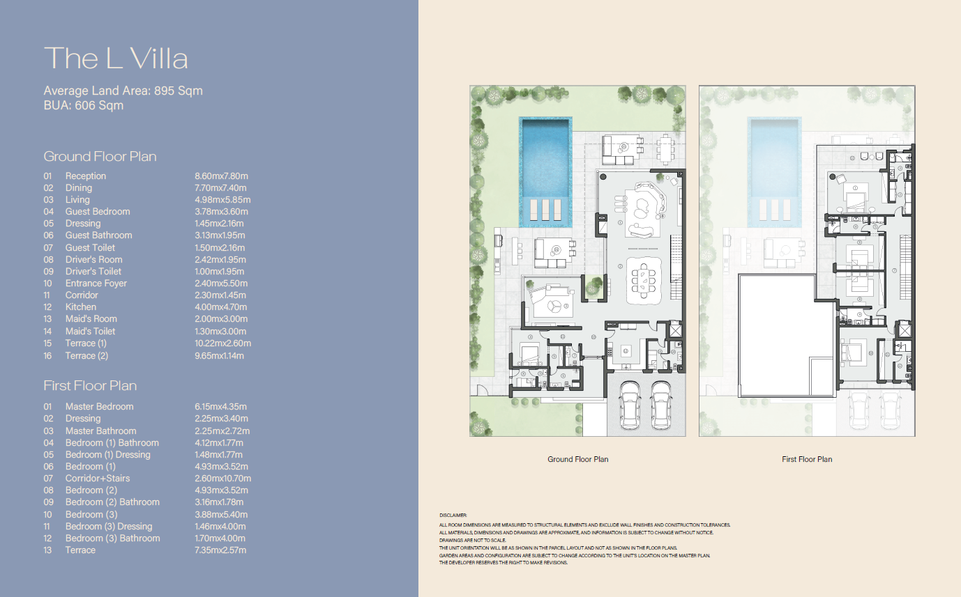 Floor plan for villa at Swan Lake West