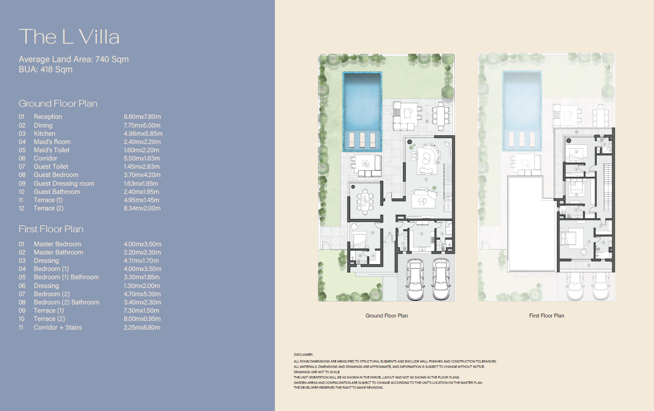 Floor plan for villa at Swan Lake West