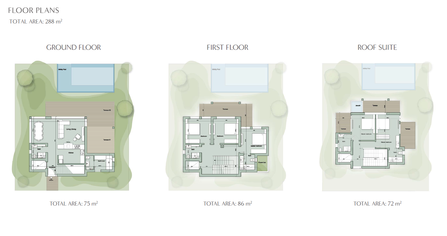 Floor plan for villa at Il Monte Galala