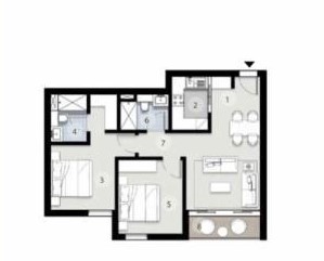 Floor plan for apartment at ZED
