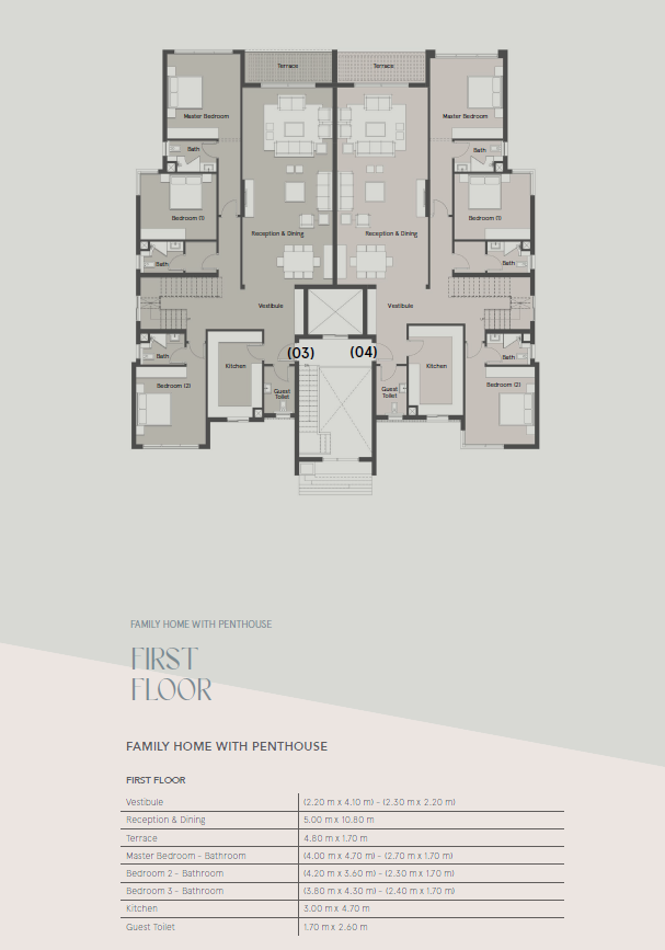 Floor plan for penthouse at The Crown