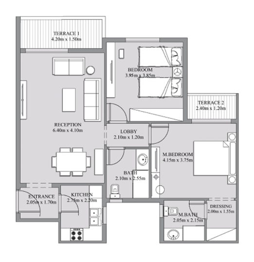 Floor plan for apartment at Lugar