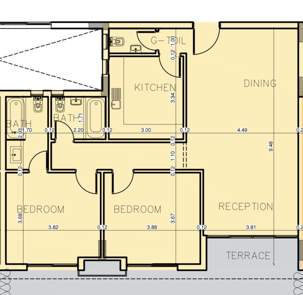 Floor plan for apartment at Bloomfields