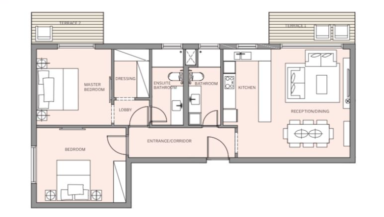 Floor plan for apartment at Park View - Haptown