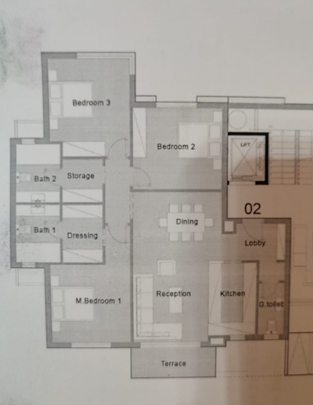 Floor plan for apartment at Badya