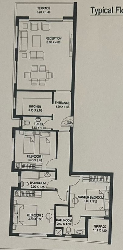 Floor plan for apartment at Taj City